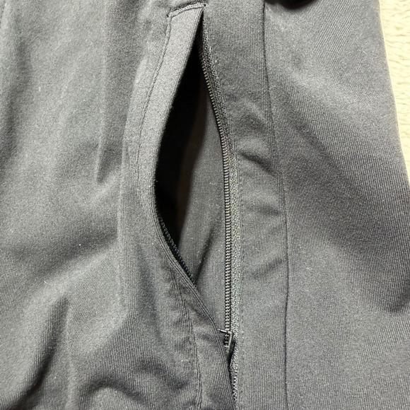 Athleta Black Track Jacket Full Zip White Stripe Athleisure Women's Medium - Picture 5 of 8